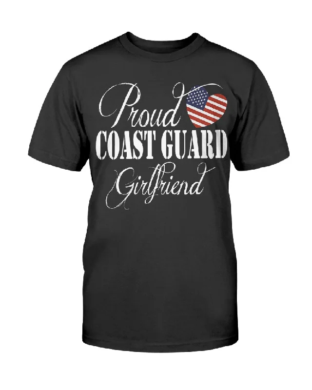 US Coast Guard Girlfriend Flag T-shirts-- Collared Crew Neck Turtle Neck