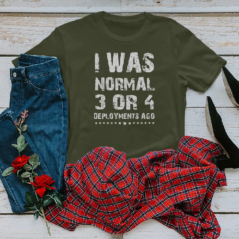 I Was Normal Military Mom Family T-shirts-- Oversized T-Shirt Spandex breathable