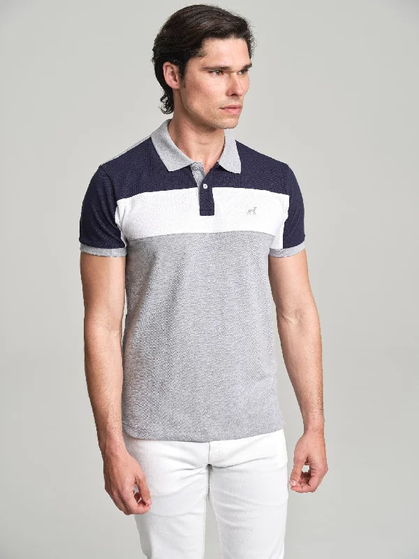 Sport tricolor piquet polo shirt-- Iron Safe Non-Iron Wrinkle Free