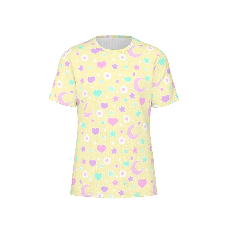 Magical Spring Unisex Cotton T-Shirt (Yellow)-- Wool Fabric Cashmere Fabric Tweed Fabric