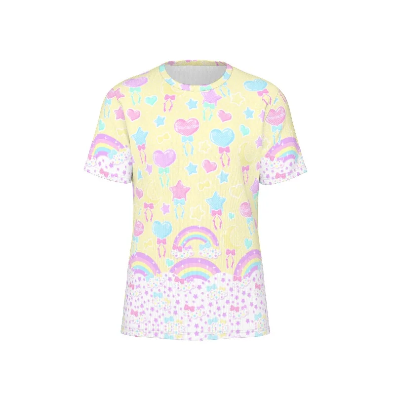 Pastel Party Unisex Cotton T-Shirt (Yellow)-- Terry Blend Velvet Blend Canvas Blend