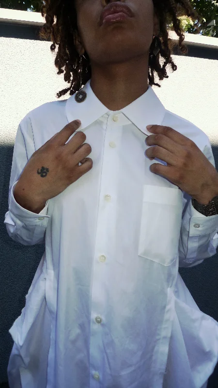 Comme des Garçons Comme des Garçons (CDGCDG)  Blouse { RL-B004-051-1 } - White Double Button Blouse