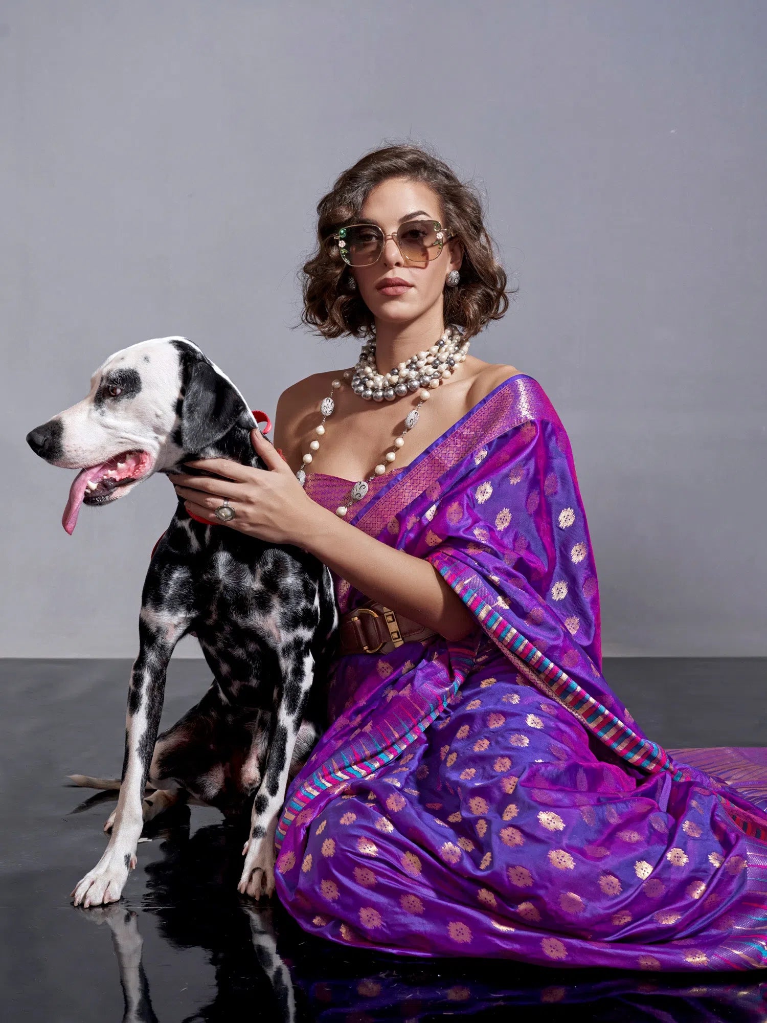 Saree Mall Women's  Blend Purple Woven Design Handloom Saree With Blouse Piece-KODAI364002 Delicate Bow Blouse
