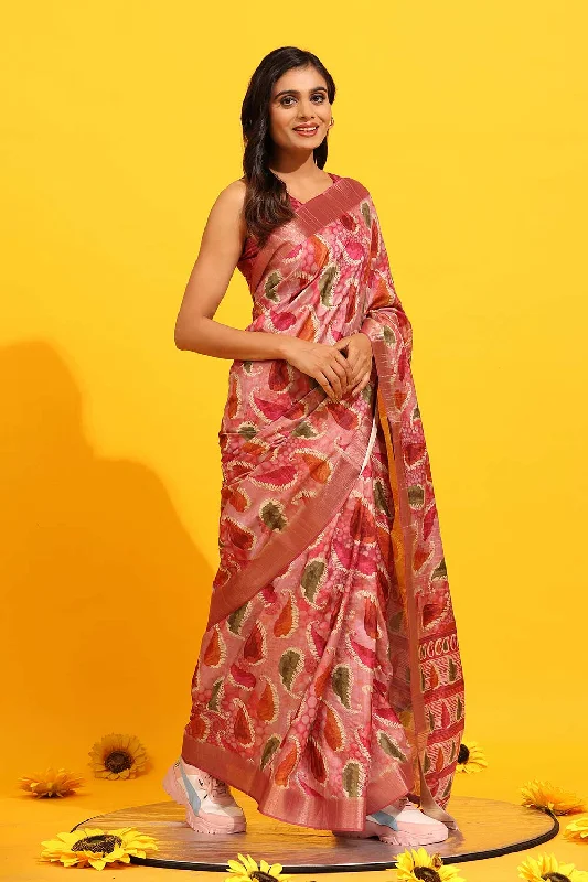 Banarasi Kota Silk Woven Saree With Unstitched Blouse Piece Soft Knit Blouse
