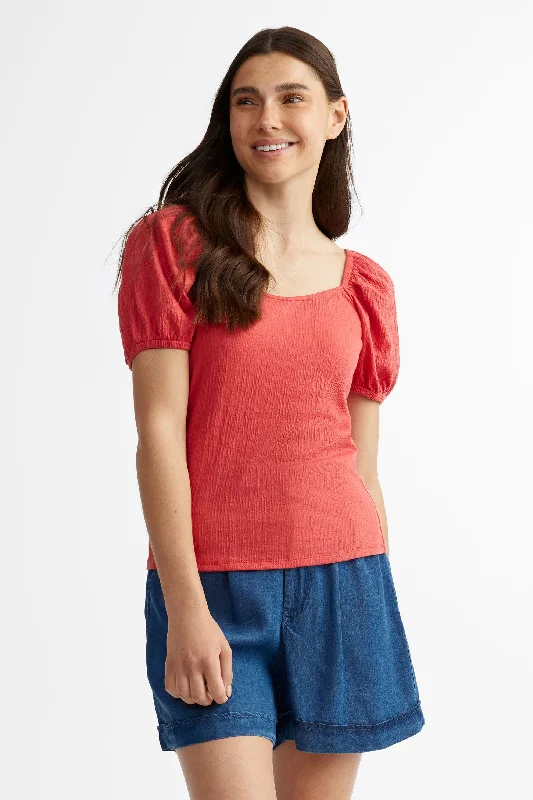 T-shirt manches courtes ballon - Femme-- Hooded Caped Shawl Collar