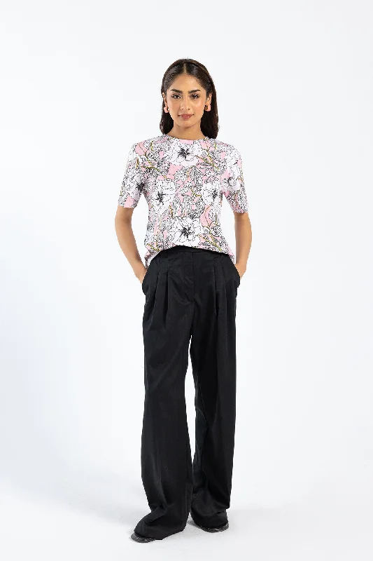 PRINTED T-SHIRT (E1517/108/999)-- Polka Dot Checkered Tartan