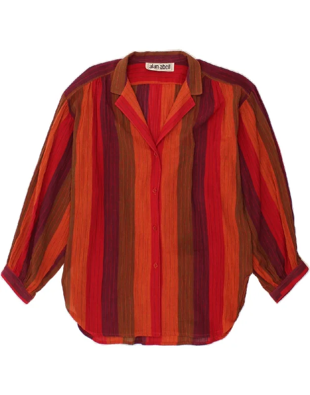 VINTAGE Womens Shirt UK 16 Large Red Striped-- Plaid T-Shirt Polka Dot Checkered