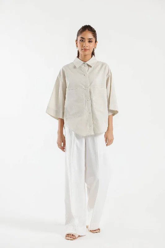 BUTTON DOWN SHIRT (E1736/108/004)-- Real Fur Shearling Chenille