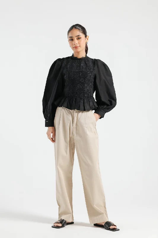 SHIRT (E1705/108/902)-- Hooded Caped Shawl Collar