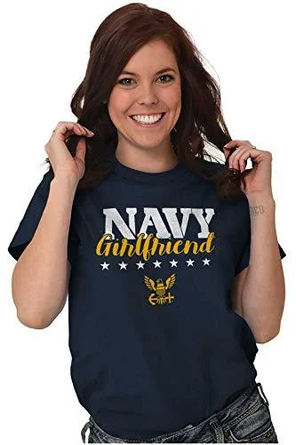 Navy Girlfriend Eagle T-shirts-- Zippered Buttoned Snapped
