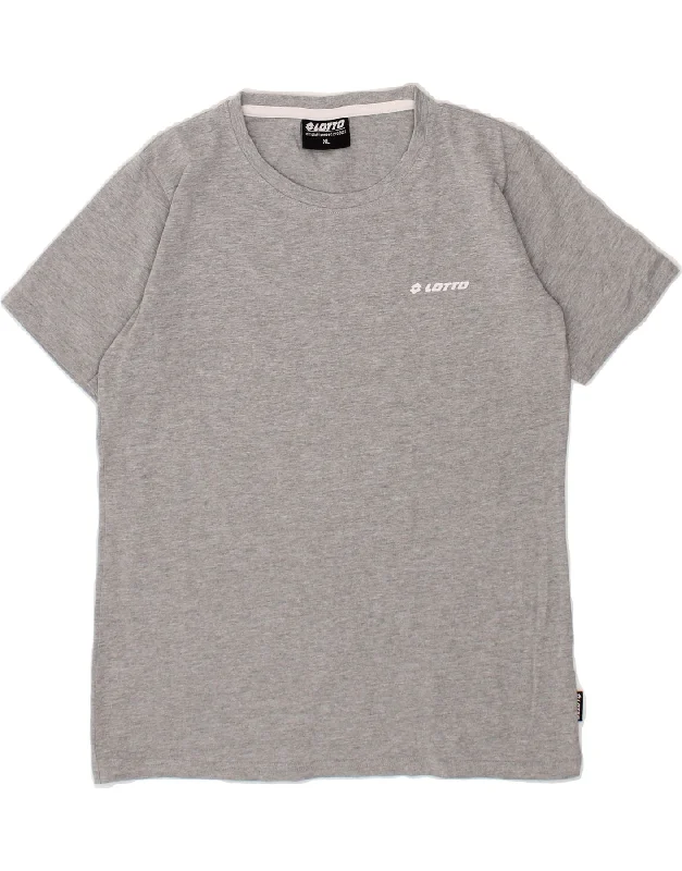 LOTTO Womens T-Shirt Top UK 18 XL Grey Cotton-- Denim Fabric Leather Fabric Suede Fabric