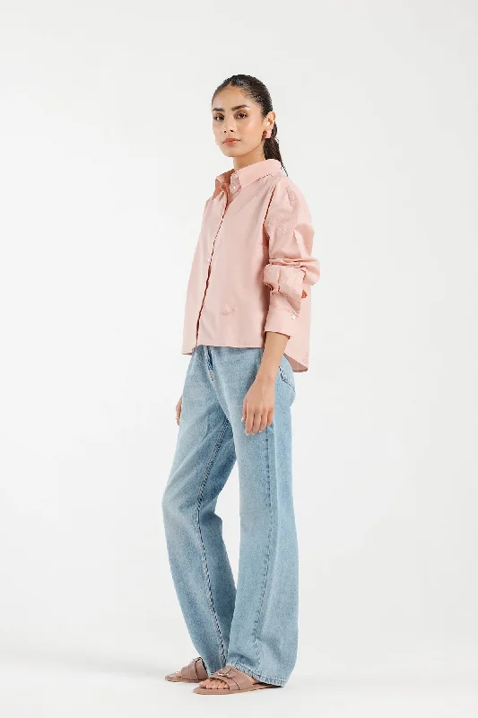 EMBROIDERED SHIRT (E1698/108/315)-- Houndstooth Herringbone Solid