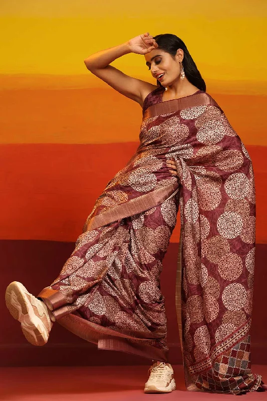 Banarasi Kota Silk Woven Saree With Unstitched Blouse Piece Elegant Peplum Blouse
