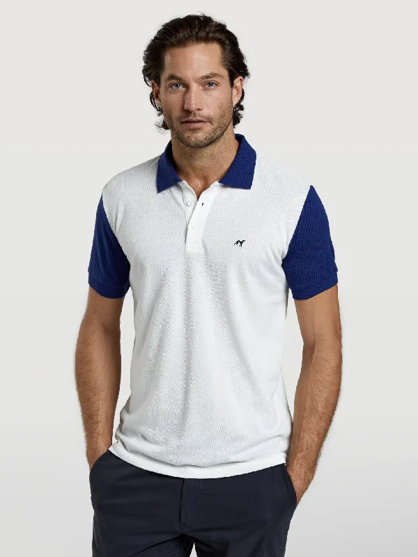 89 edition slim fit piqué polo shirt with colour-block-- Cotton Fabric Linen Fabric Terry Fabric