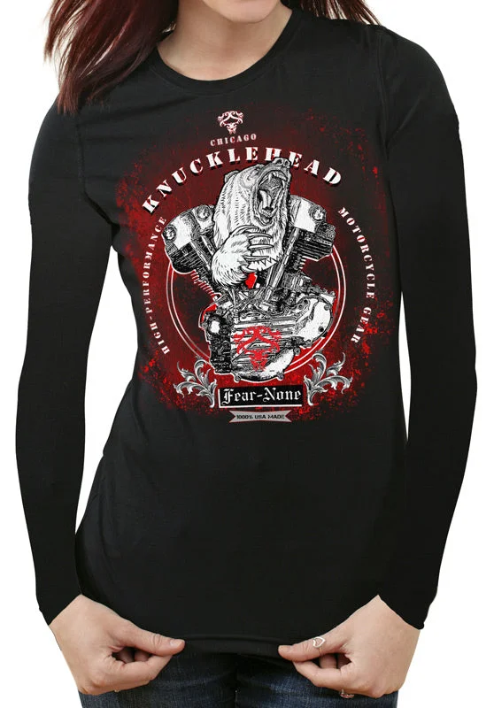 Womens Classic KNUCKLEHEAD Rider Shirt SE-- Cotton Fabric Linen Fabric Terry Fabric