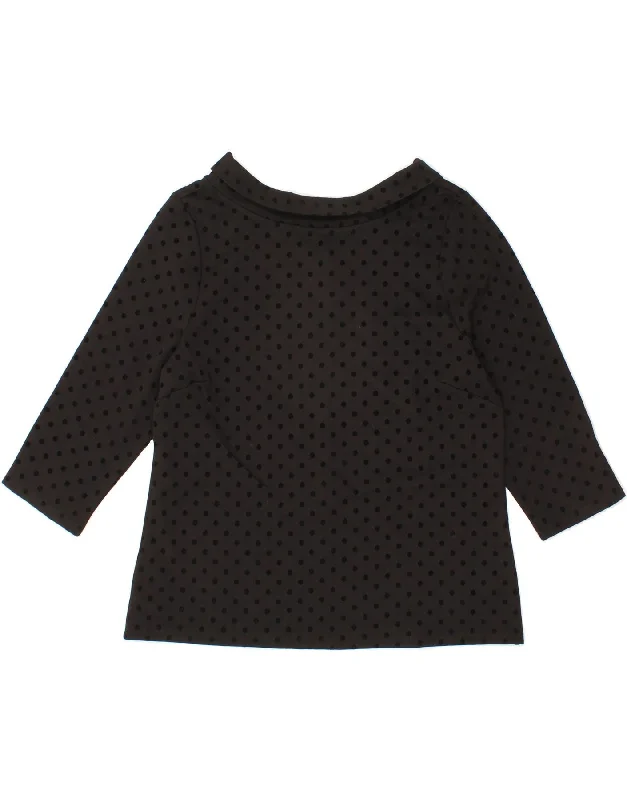 LAURA ASHLEY Womens 3/4 Sleeve Blouse Top UK 16 Large Black Spotted Modern Oversized Blouse