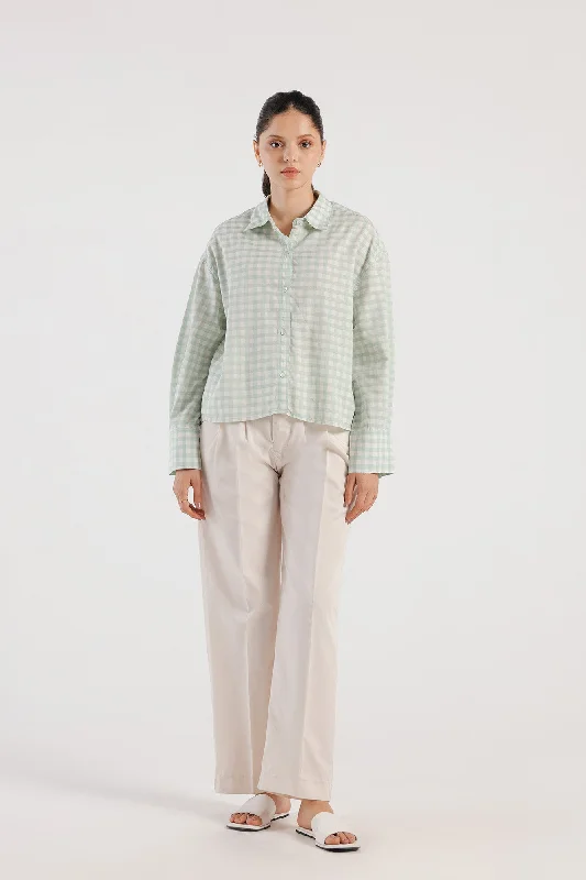 CHECKERED SHIRT (E1708/108/719)-- Zippered Front Buttoned Front Snap Front