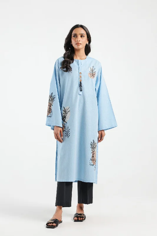 EMBROIDERED SHIRT (E4065/102/608)-- Solid Color Striped Floral