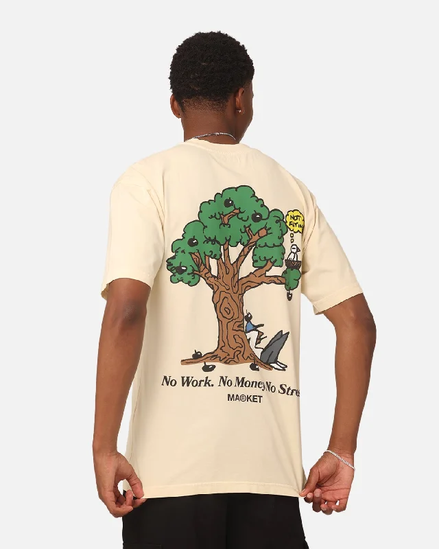 Market Just Do Nothing T-Shirt Ecru-- Silk Blend Satin Velvet