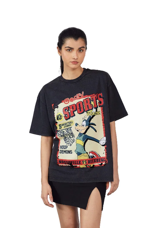 Goofy Sports Oversized T-shirt-- Front Pockets Side Pockets Patch Pockets