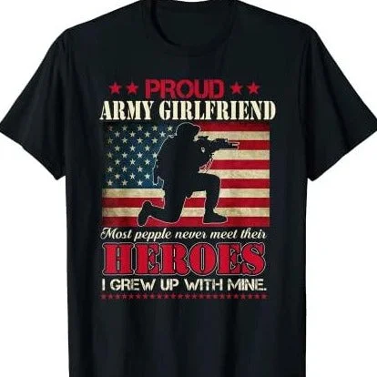 Proud Army Girlfriend FlagT-Shirt-- Elegant Classic Vintage