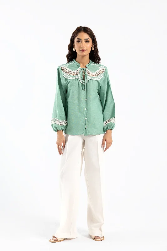 SHIRT (E1694/108/714)-- Mesh Canvas Denim