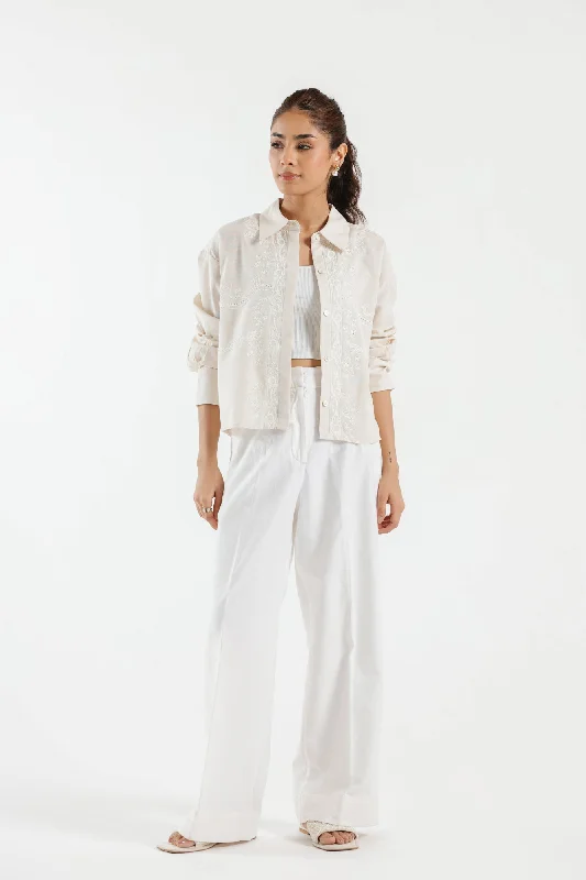 EMBROIDERED SHIRT (E1780/108/002)-- Polka Dot Checkered Tartan