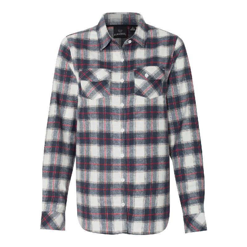 B1716W Ladies Yarn-Dyed Flannel Shirt-- Spandex Blend Rayon Blend Denim Blend