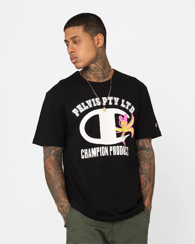 Champion X Pelvis Graphic T-Shirt Black-- Asymmetrical Pockets Print