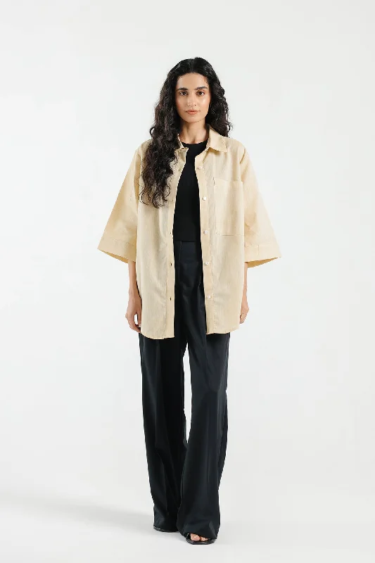 SHIRT (E1735/108/225)-- Thin T-Shirt Open Front Quick Dry