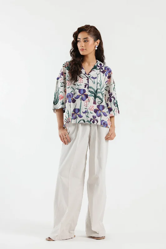 PRINTED SHIRT (E1785/108/001)-- Lace Blend Ribbed Blend Corduroy Blend