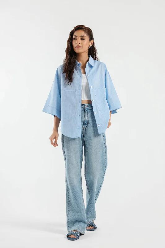BUTTON DOWN SHIRT (E1736/108/614)-- Hooded Caped Shawl Collar