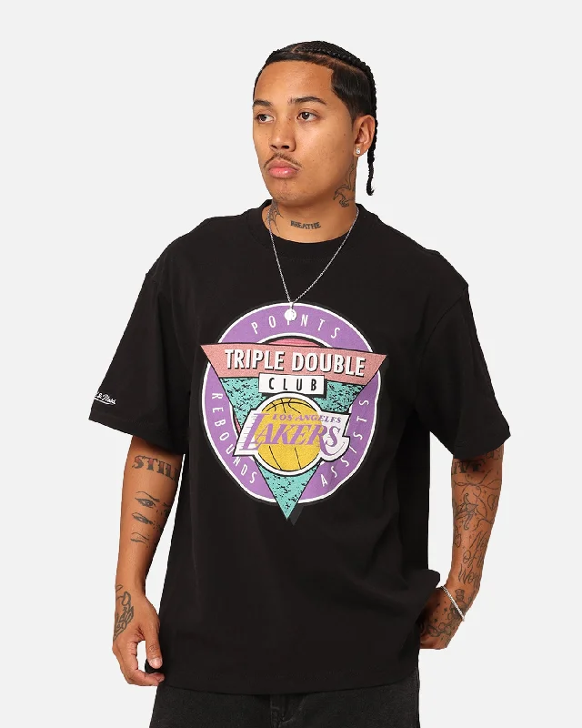 Mitchell & Ness Los Angeles Lakers Triple Double Club T-Shirt Black-- Cozy Warm Stylish