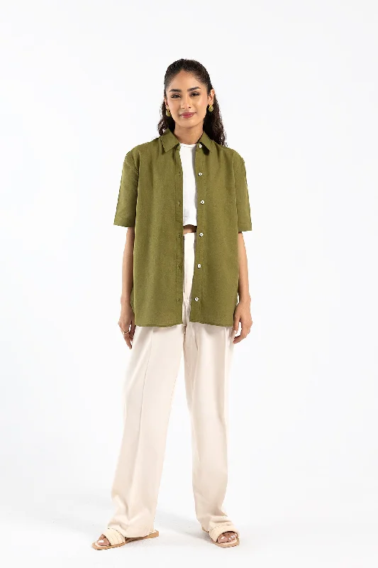 SHIRT (E1758/108/120)-- Hooded Caped Shawl Collar