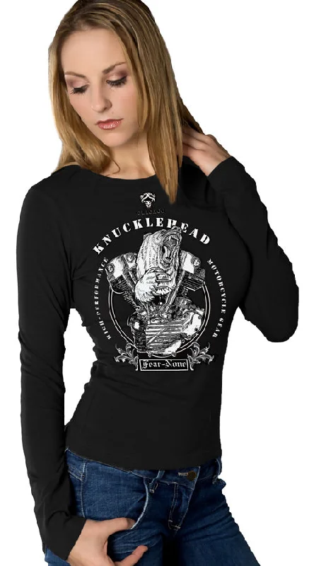 Womens DARK KNUCKLEHEAD Rider Shirt SE-- Collared Crew Neck Turtle Neck