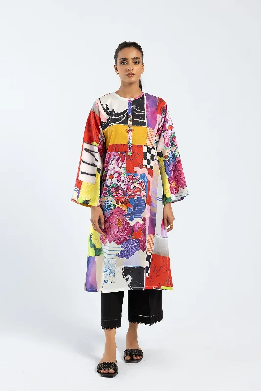 PRINTED SHIRT (E4600/102/309)-- Spandex Blend Rayon Blend Denim Blend
