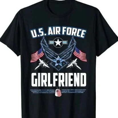 Proud Air Force Girlfriend T-Shirt-- Boxy Fit Fitted Loose
