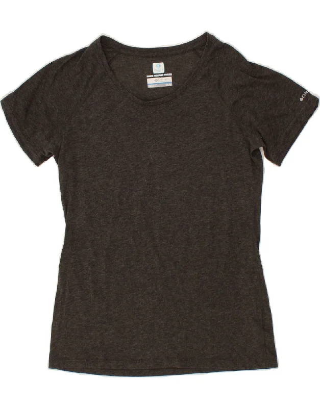 COLUMBIA Womens T-Shirt Top UK 6 XS Grey Flecked-- Machine Wash Dry Clean Hand Wash
