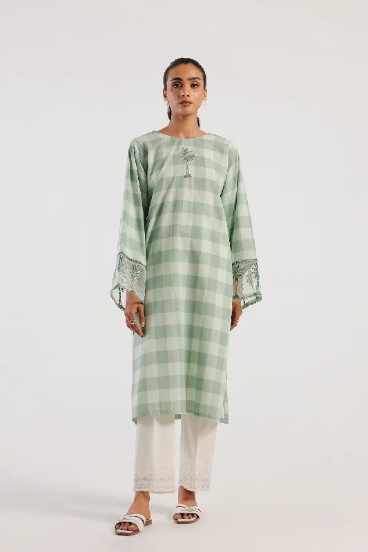 EMBROIDERED SHIRT (E4067/102/709)-- Mesh Canvas Denim