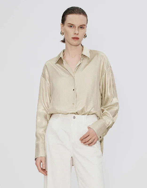 Button Up Straight Shirt-- Seamless Knitted Crochet