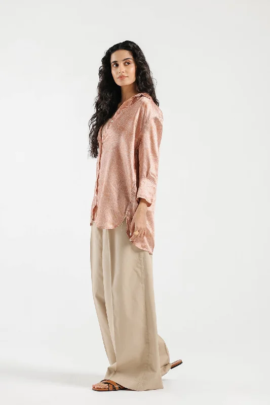 SHIRT (E1643/108/214)-- Hooded Caped Shawl Collar
