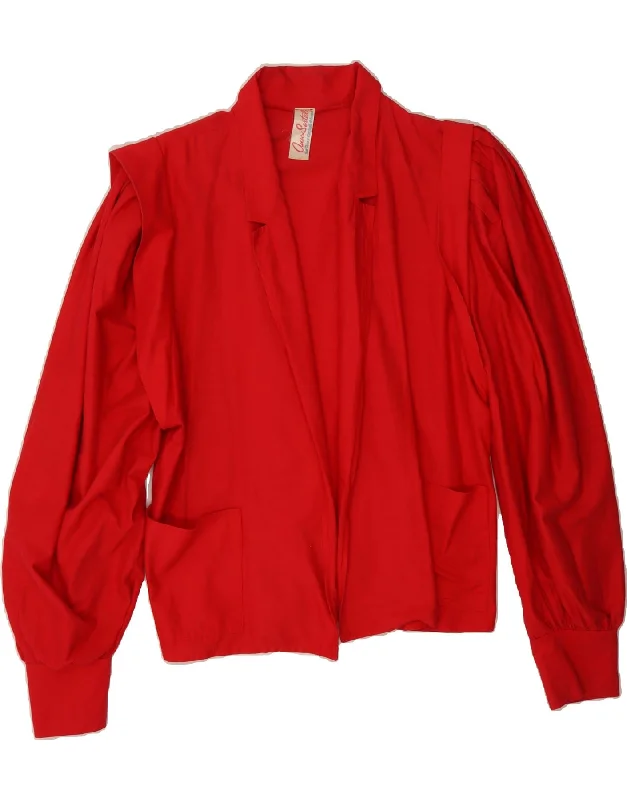 VINTAGE Womens Oversized Shirt Blouse UK 16 Large Red-- Welt Pockets Slit Pockets Flap Pockets
