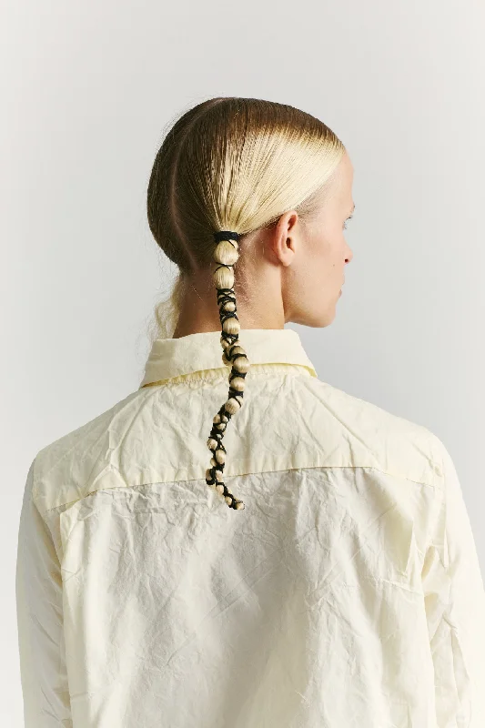 CHLOE SHIRT - PAPER COT - CREAM-- V-Neck T-Shirt Long Sleeve Cotton