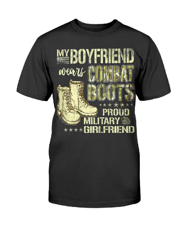Combat Boots Military Girlfriend T-shirts-- Graphic Embroidered Appliqued