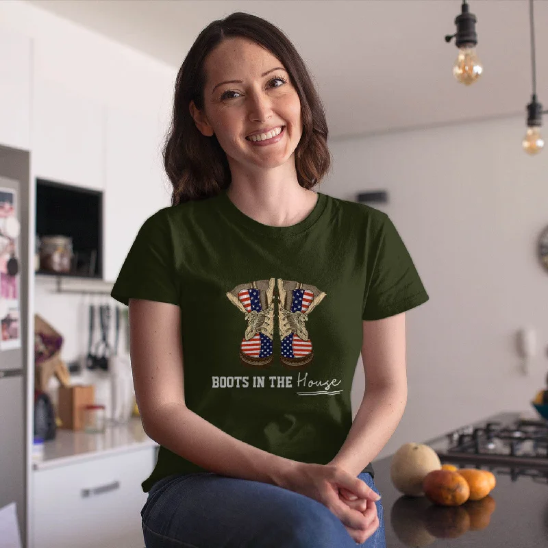 Military Family Boots In The House T-shirts-- Front Pockets Side Pockets Patch Pockets