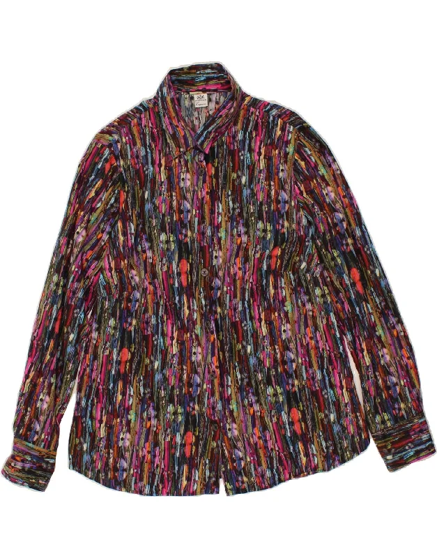 WALBUSCH Womens Shirt IT 44 Medium Multicoloured Floral Cotton-- Iron Safe Non-Iron Wrinkle Free