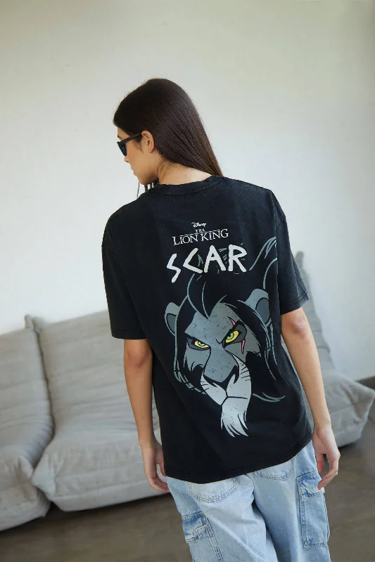 The Lion King Faded Oversized T-shirt-- Knit Fabric Woven Fabric Fleece Fabric