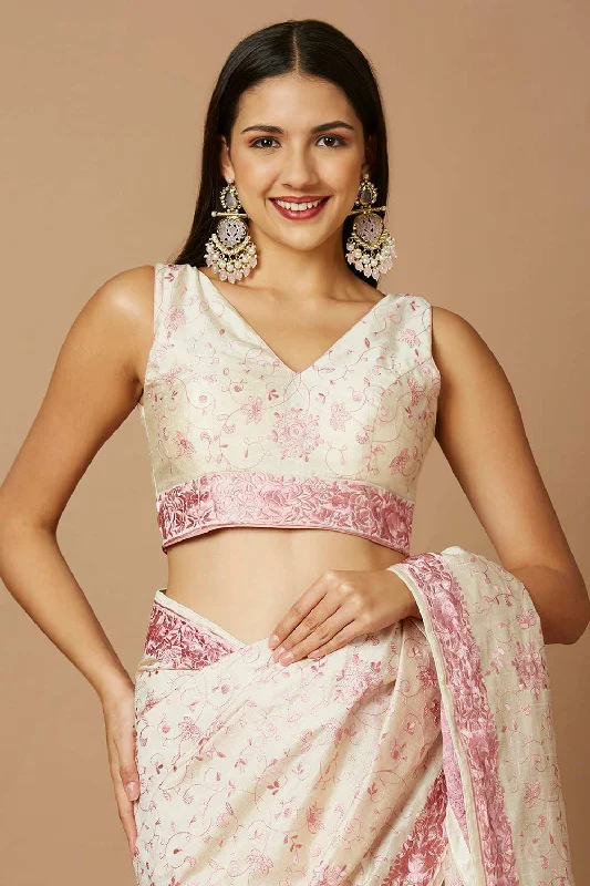 White Silk Sleeveless Padded Blouse Mandarin Collar Blouse