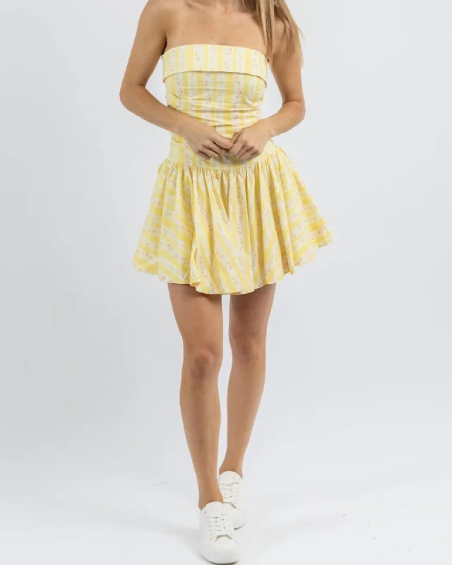 Love Story Mini Dress In Yellow | Yellow Comfortable Wrap Mini Dress