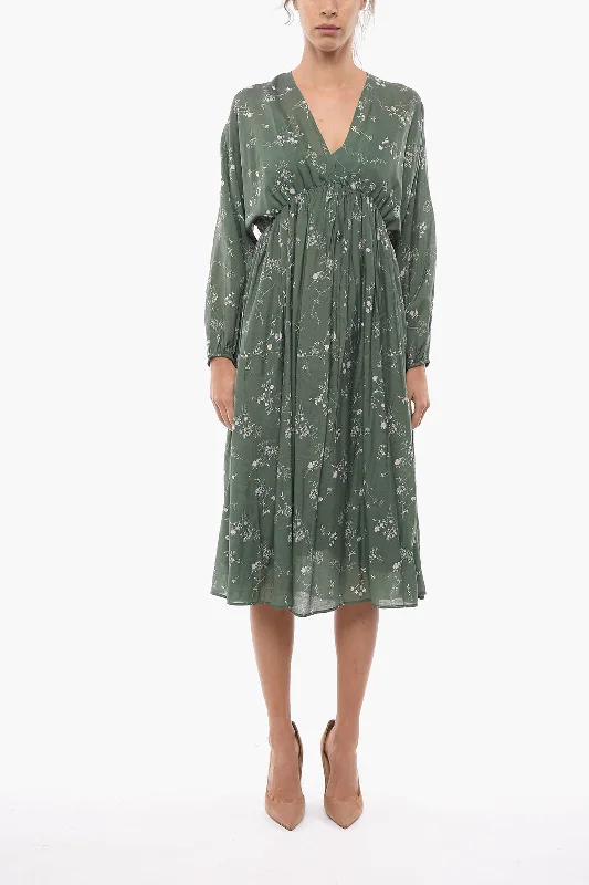 Samsoe Samsoe Floral-Motif GERTRUD Maxi Empire Dress with Puff Sleeve S Standard size Tunics Short Trendy